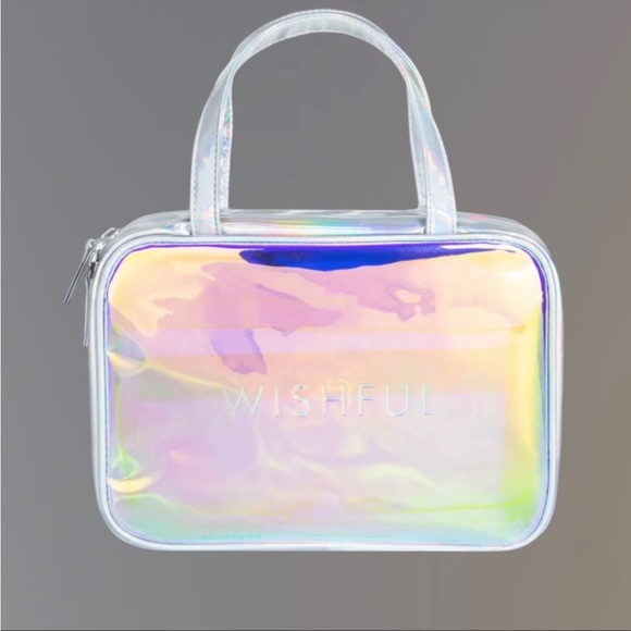 HUDA WISHFUL TRAVEL COSMETICS BAG Iiridescent trace bag NEW - Picture 2 of 6